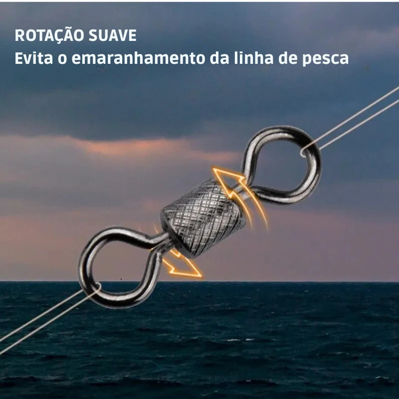 50PCS Conectores Girador com Rolamento de Esferas e Anel de Segurança - Águas Nobres