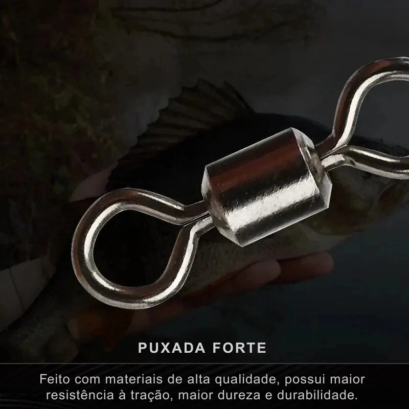 50PCS Conectores Girador com Rolamento de Esferas e Anel de Segurança - Águas Nobres