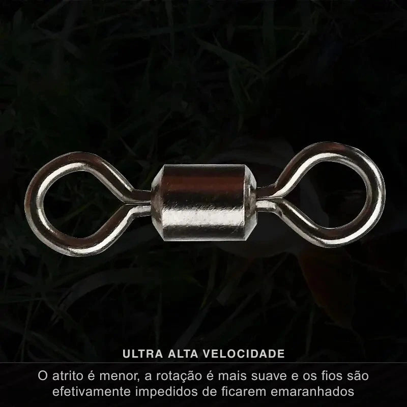 50PCS Conectores Girador com Rolamento de Esferas e Anel de Segurança - Águas Nobres