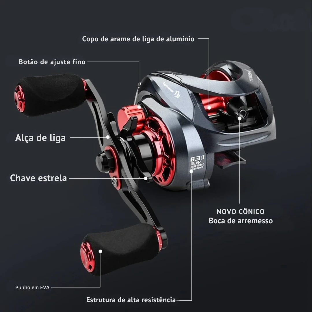 Carretilha Baitcasting CR Alta Velocidade com Freio Magnético - Águas Nobres