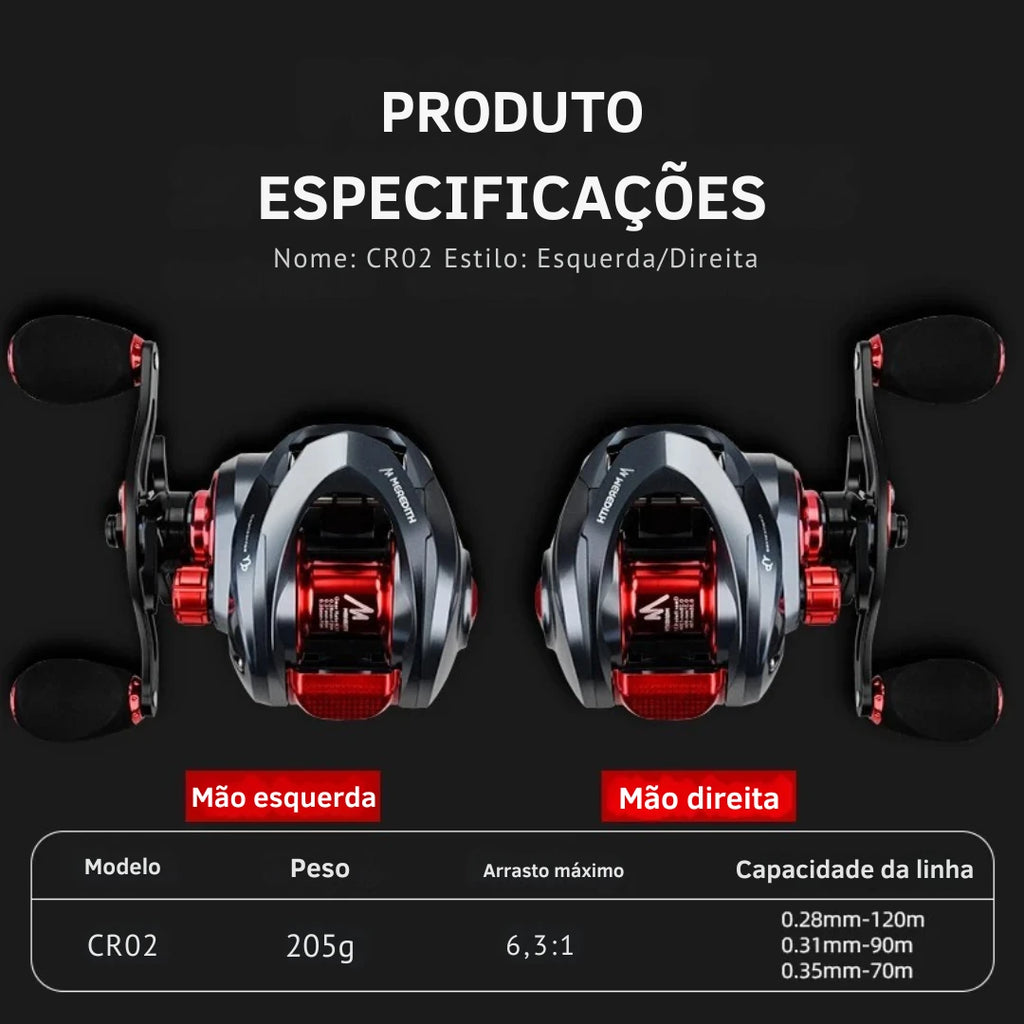 Carretilha Baitcasting CR Alta Velocidade com Freio Magnético - Águas Nobres