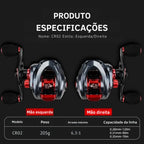 Carretilha Baitcasting CR Alta Velocidade com Freio Magnético - Águas Nobres