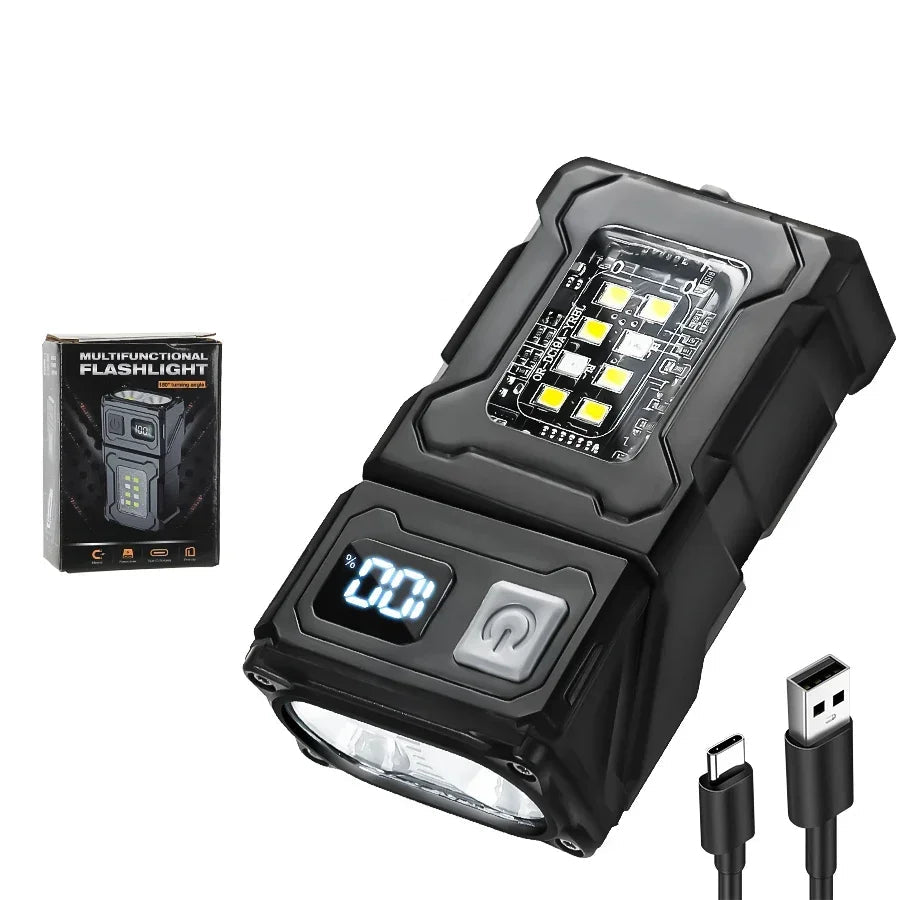 Mini Lanterna LED Recarregável USB Portátil