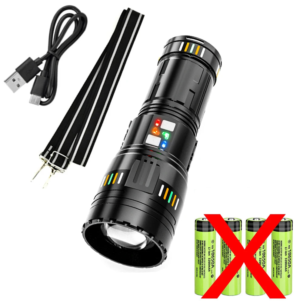 Lanterna LED Tática Recarregável Super Brilhante