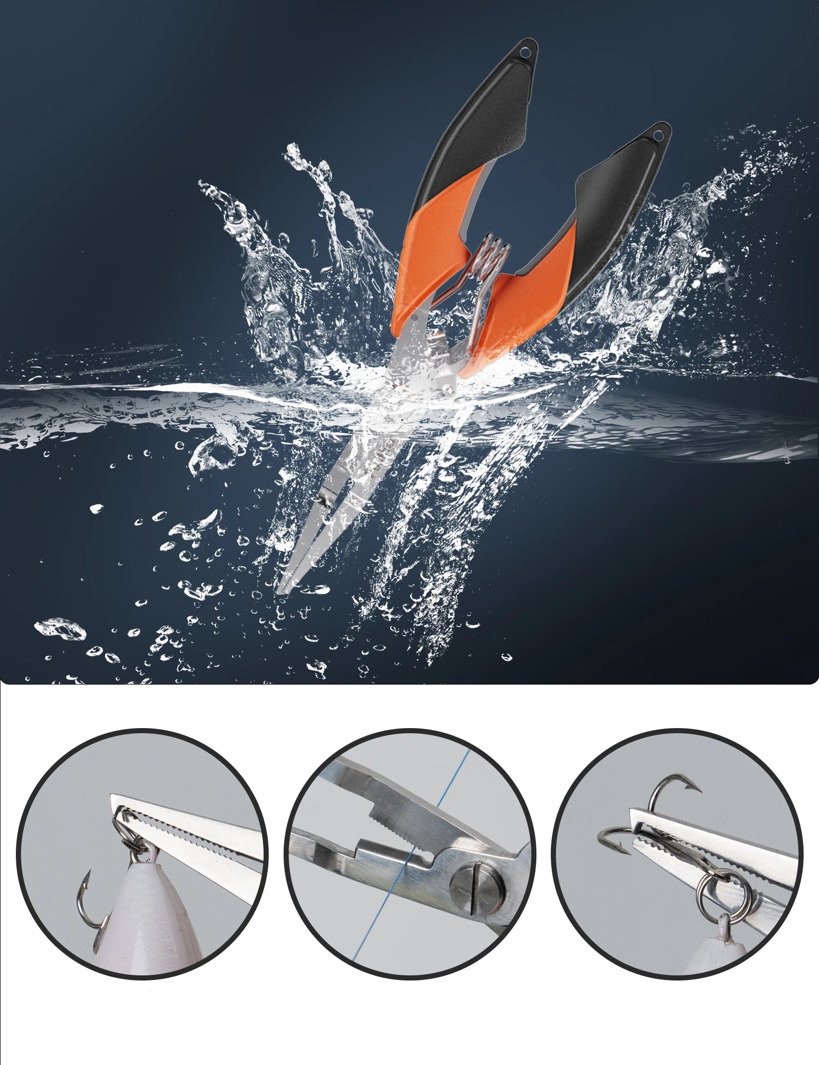 Kit de Ferramentas de Pesca com Alicate Multifuncional e Pegador de Peixe em Aço Inoxidável