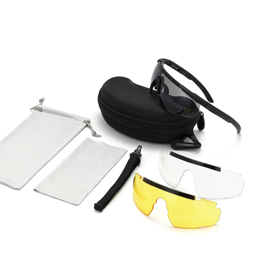 Conjunto de Óculos Táticos com 3 Lentes