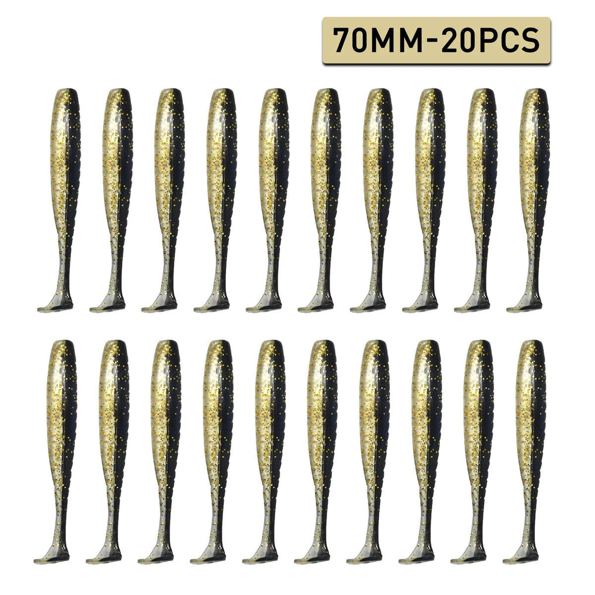 Isca Soft Worm T Tail 20pcs para Pesca - Águas Nobres