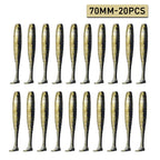 Isca Soft Worm T Tail 20pcs para Pesca - Águas Nobres