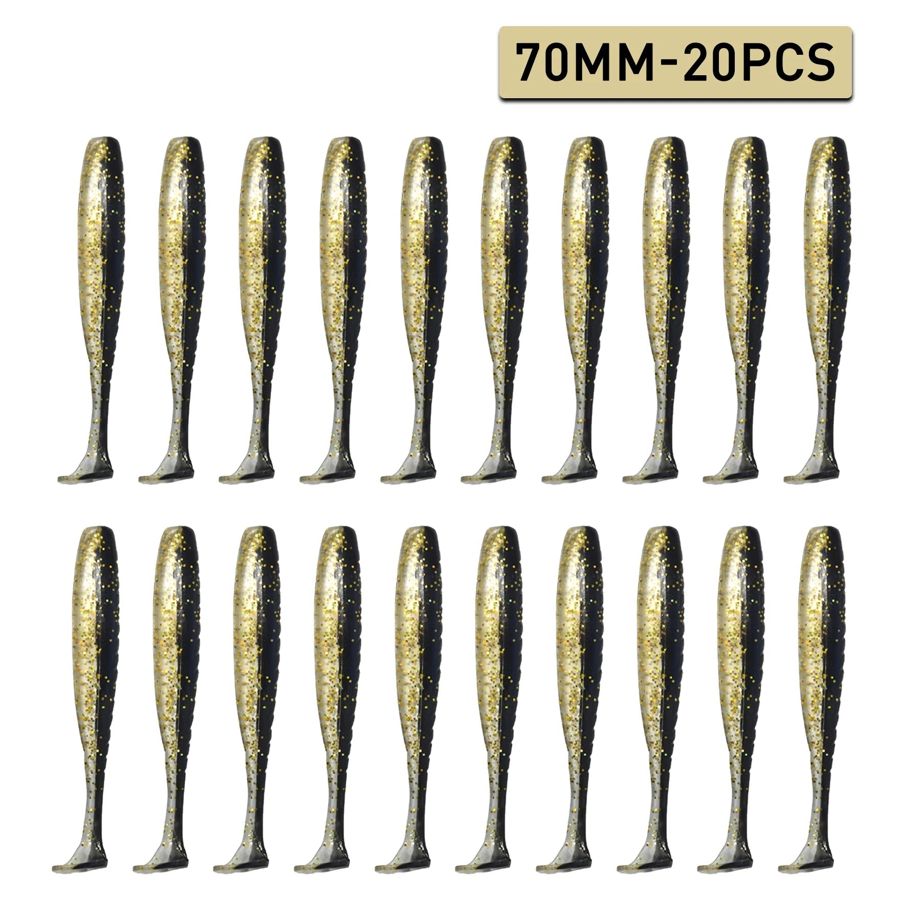 Isca Soft Worm T Tail 20pcs para Pesca - Águas Nobres