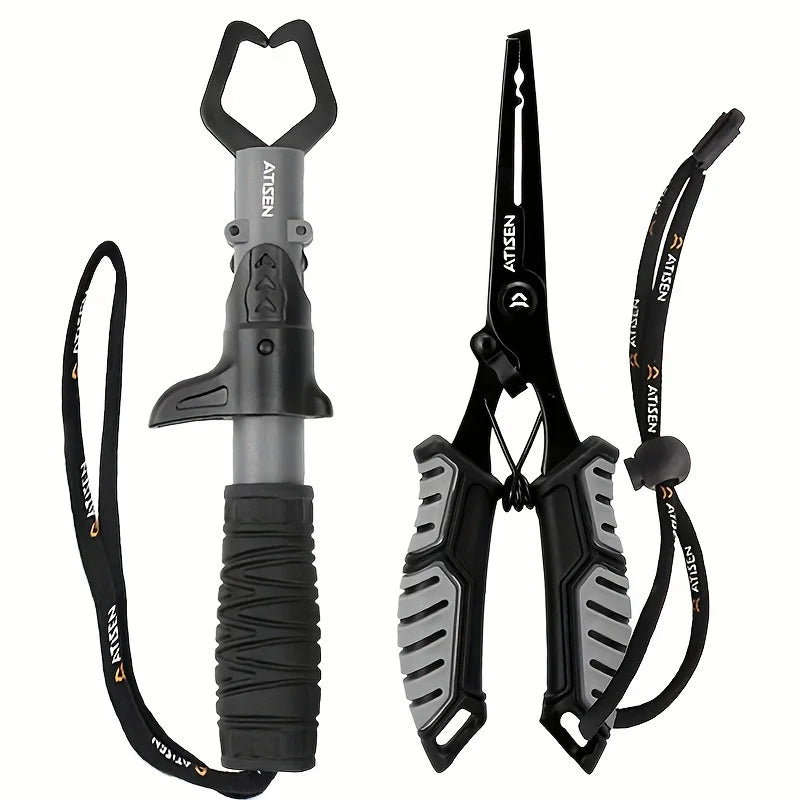 Conjunto de Alicate + Controlador de Peixe em Aço Inoxidável