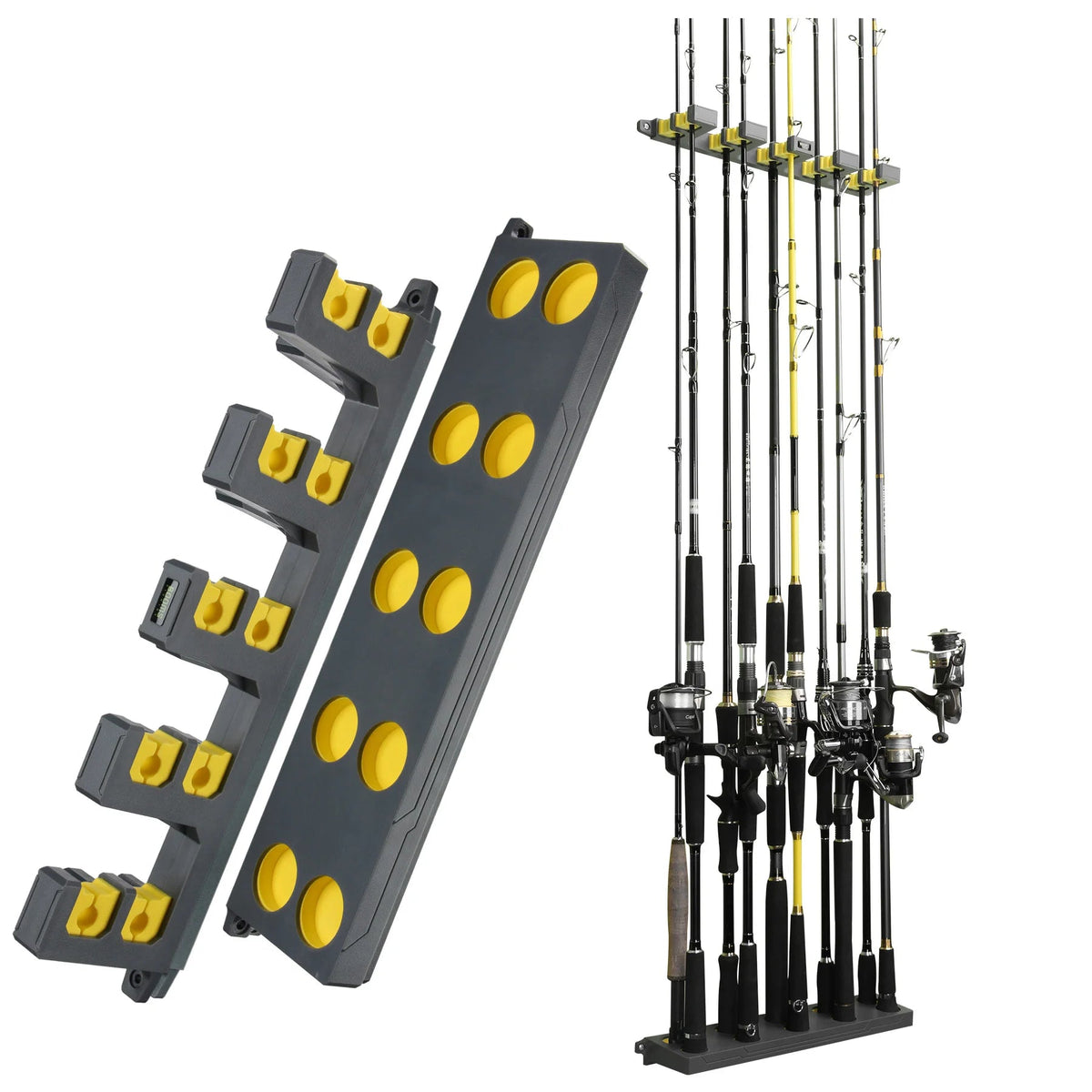 Suporte Vertical de Parede para Varas de Pesca - Águas Nobres