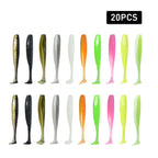 Isca Soft Worm T Tail 20pcs para Pesca - Águas Nobres