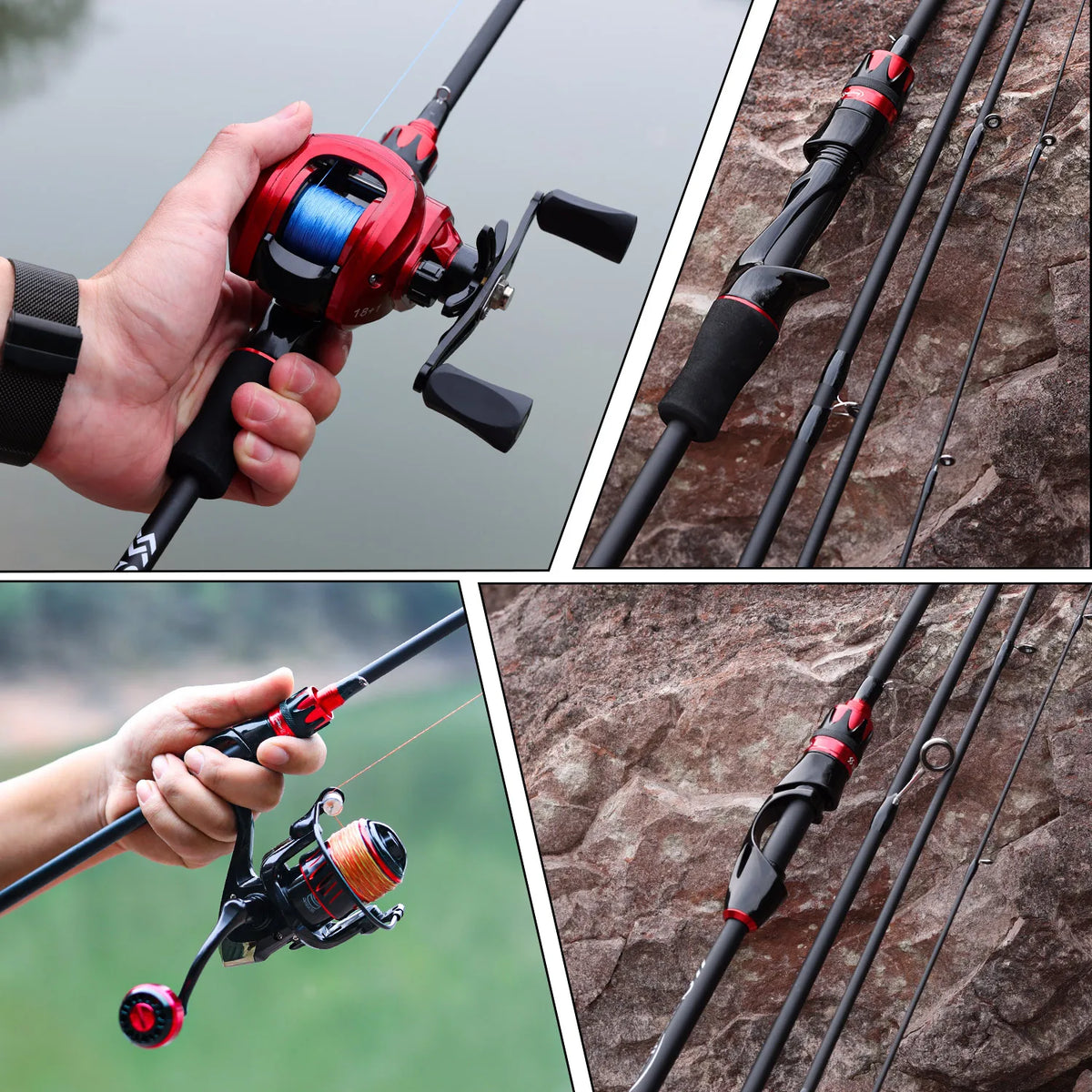 Vara de Pesca Ultralight Fibra de Carbono com Cabo EVA
