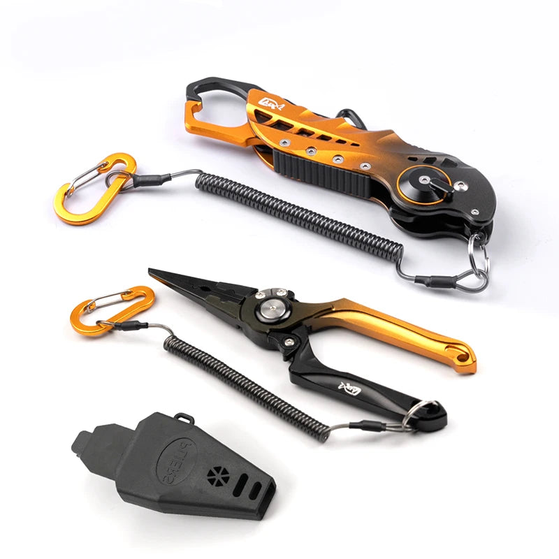 Alicate de Pesca Dobrável em Liga de Alumínio com Cortador e Grip