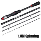 Vara de Pesca Fibra de Carbono Portátil Spinning e Casting
