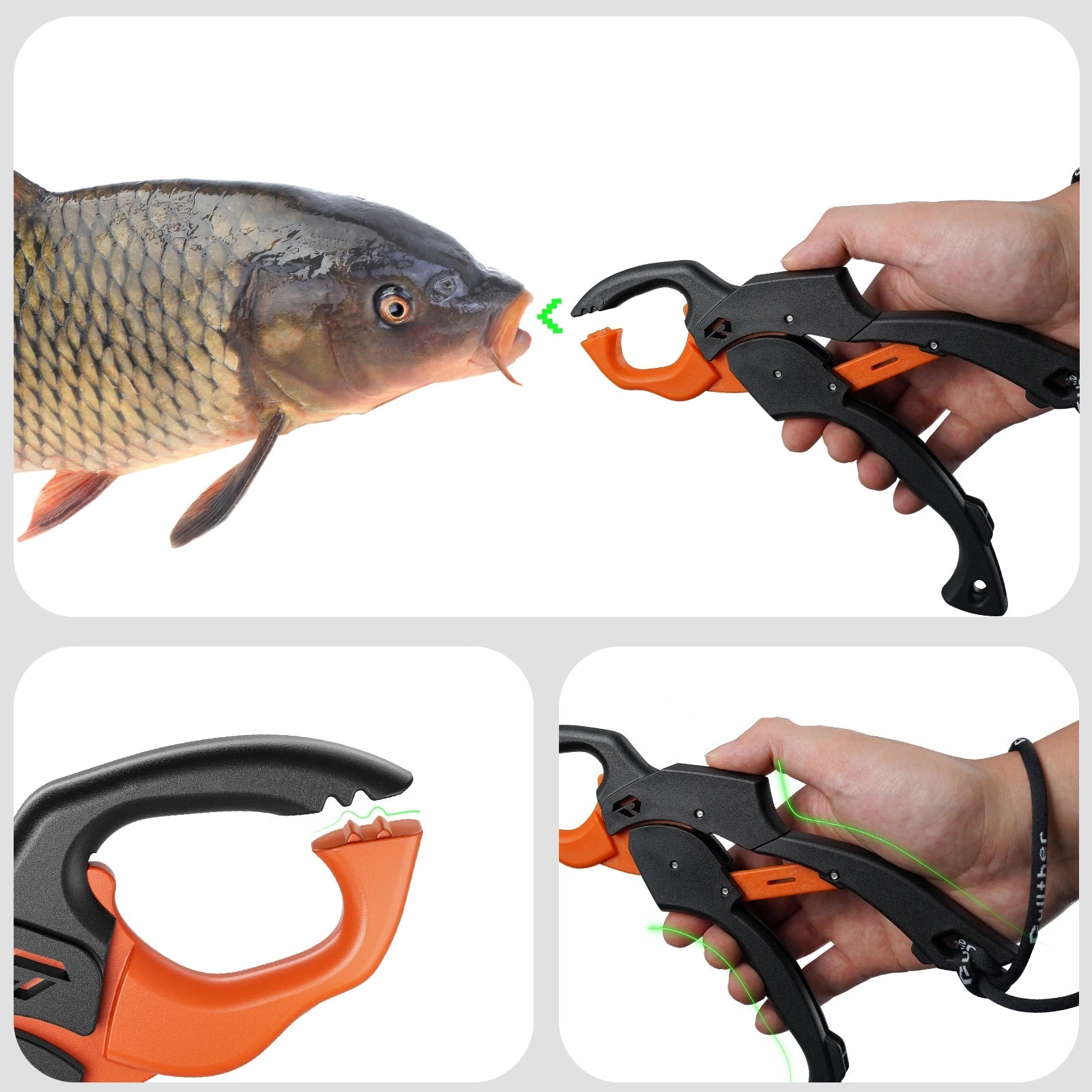 Kit de Ferramentas de Pesca com Alicate Multifuncional e Pegador de Peixe em Aço Inoxidável
