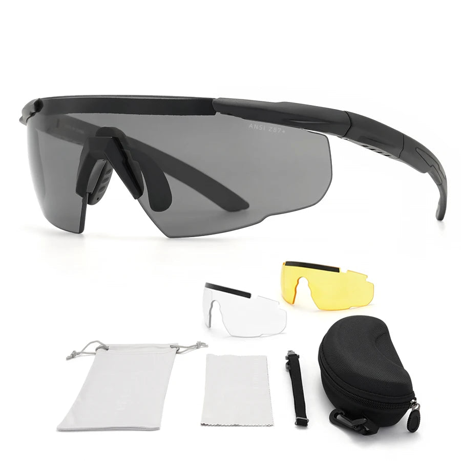 Conjunto de Óculos Táticos com 3 Lentes