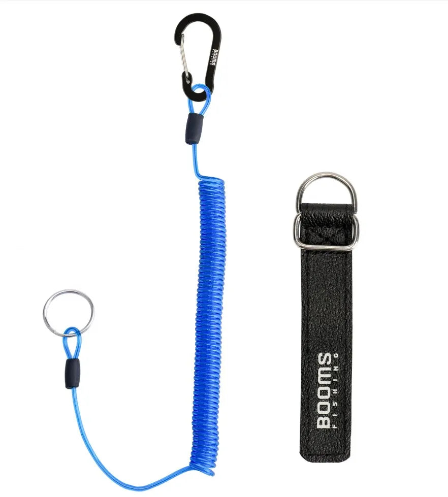 Cordão Elástico Espiral Pesca com Mosquetão e Strap para Varas e Redes - Águas Nobres