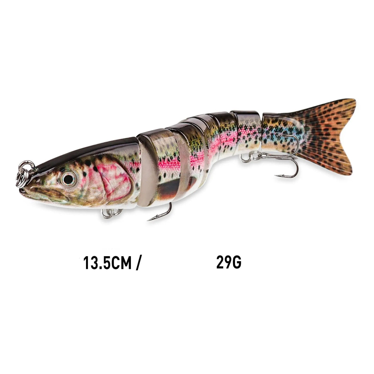 Isca Artificial Articulada Swimbait 10cm 29g com 7 Segmentos para Pesca - Águas Nobres