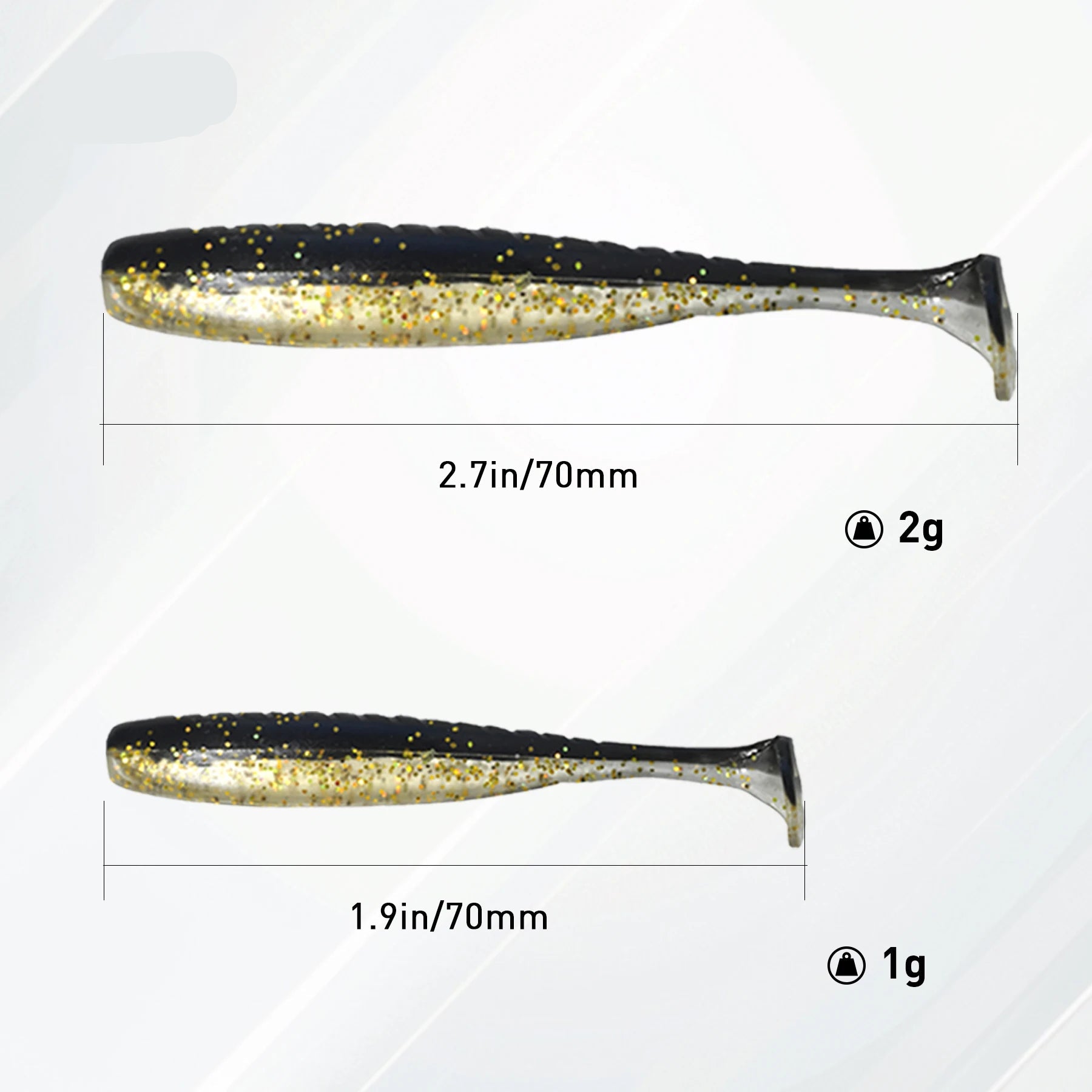 Isca Soft Worm T Tail 20pcs para Pesca - Águas Nobres