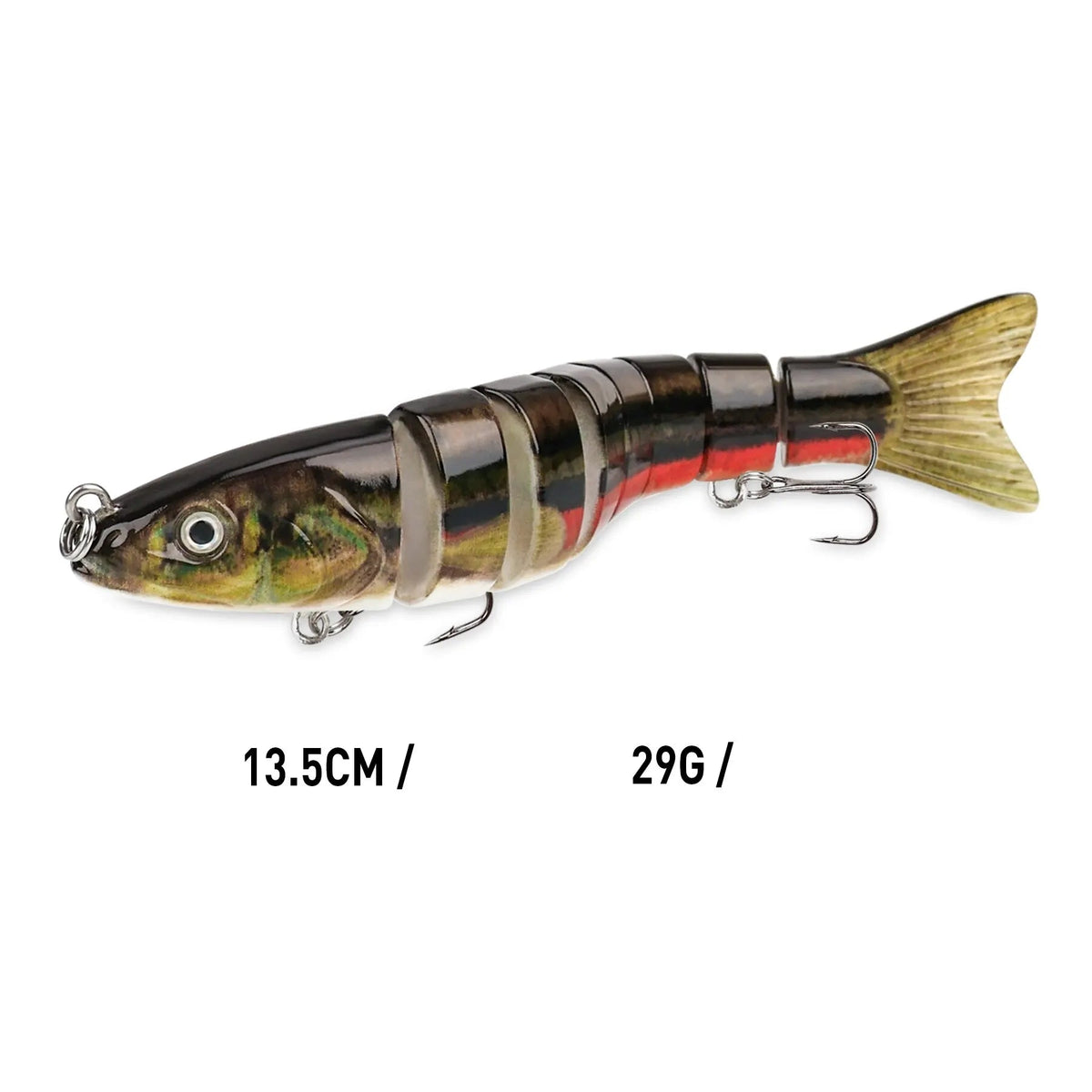 Isca Artificial Articulada Swimbait 10cm 29g com 7 Segmentos para Pesca - Águas Nobres