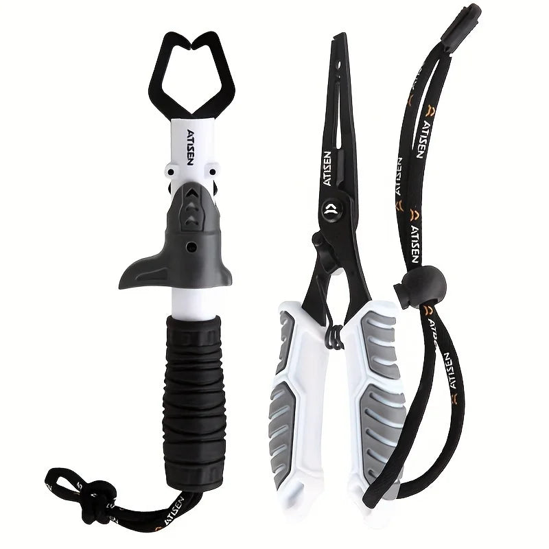 Conjunto de Alicate + Controlador de Peixe em Aço Inoxidável