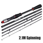 Vara de Pesca Fibra de Carbono Portátil Spinning e Casting