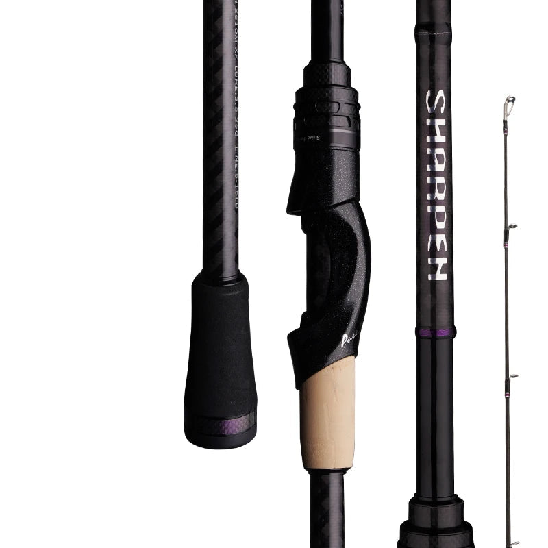 Vara de Pesca Preta Fibra de Carbono Alta Resistência
