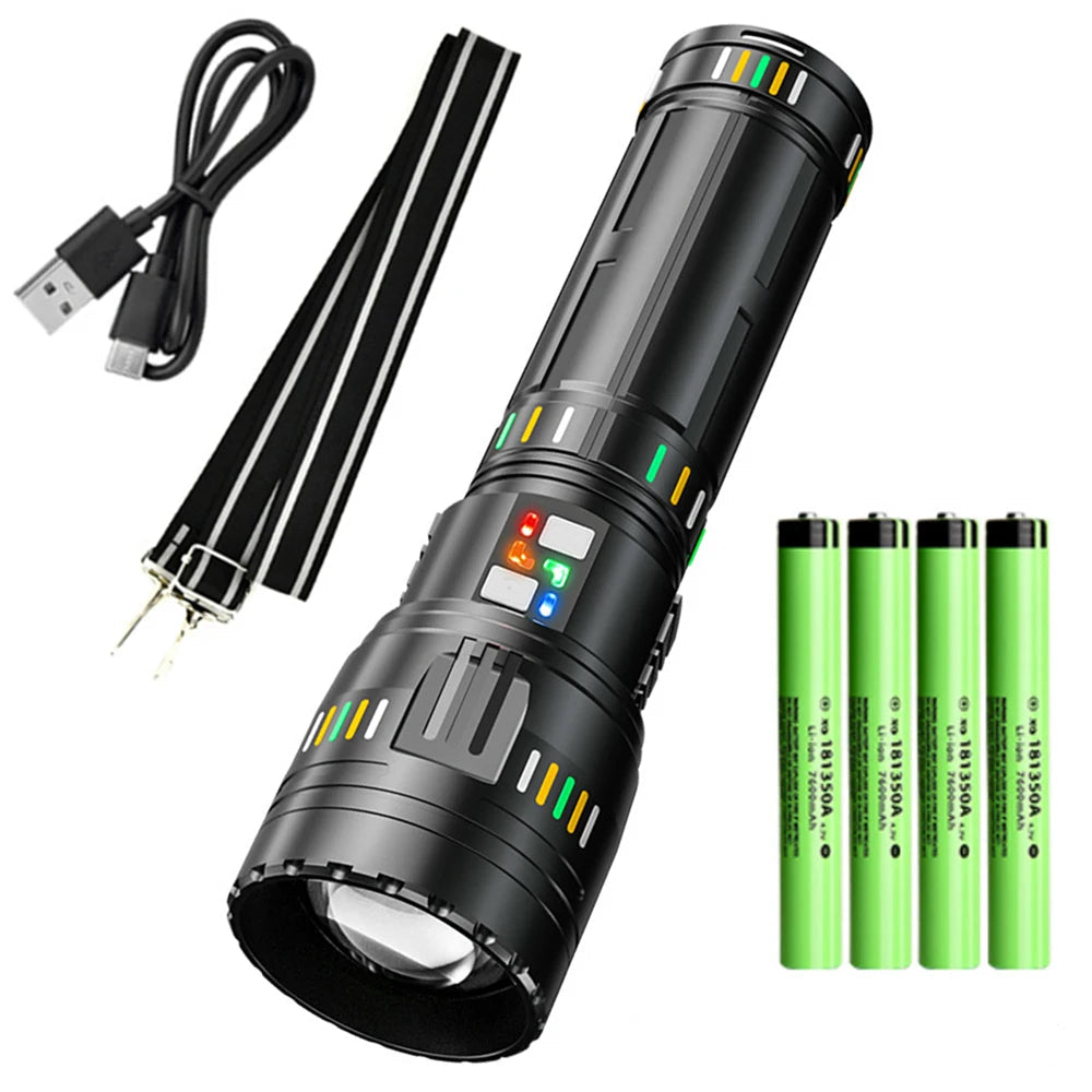 Lanterna LED Tática Recarregável Super Brilhante