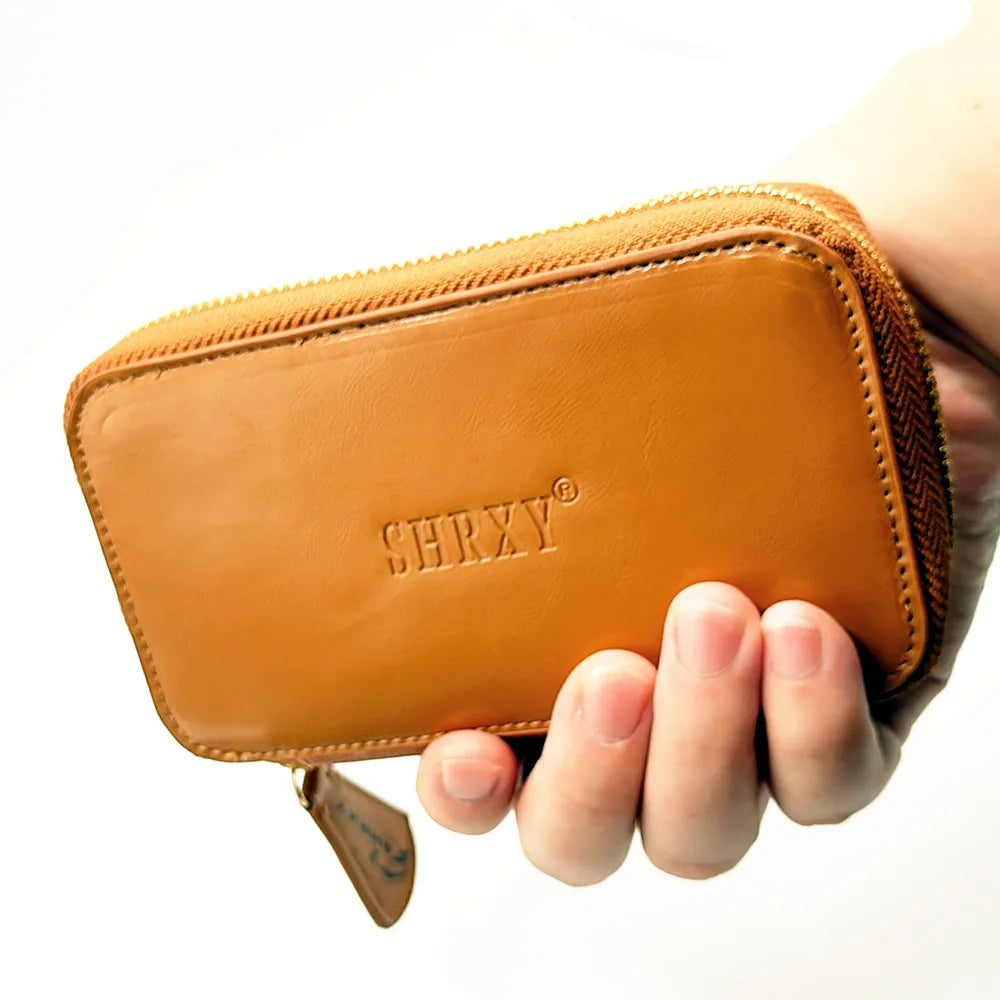 Bolsa de Couro com Feltro para Guardar Iscas e Anzóis de Pesca com Mosca