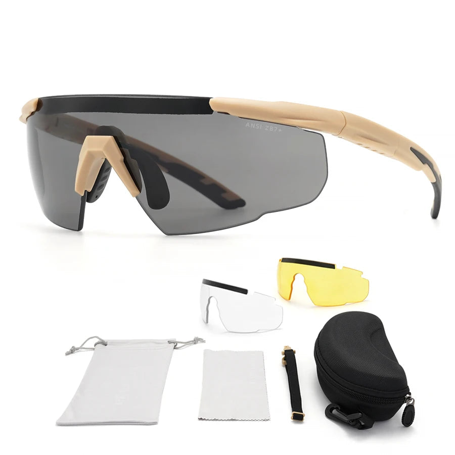 Conjunto de Óculos Táticos com 3 Lentes