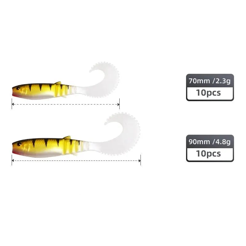 Isca Artificial Soft Bait Cannibal Curved Tail
