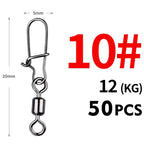 50PCS Conectores com Girador de Aço Inoxidável com Rolamento de Pinos - Águas Nobres