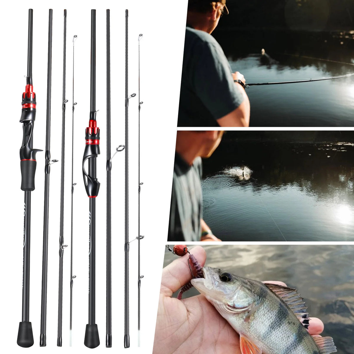 Vara de Pesca Ultralight Fibra de Carbono com Cabo EVA