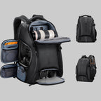 Mochila Fotográfica Impermeável com Acesso Frontal e Compartimentos