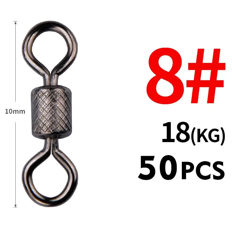 50PCS Conectores Girador com Rolamento de Esferas e Anel de Segurança - Águas Nobres