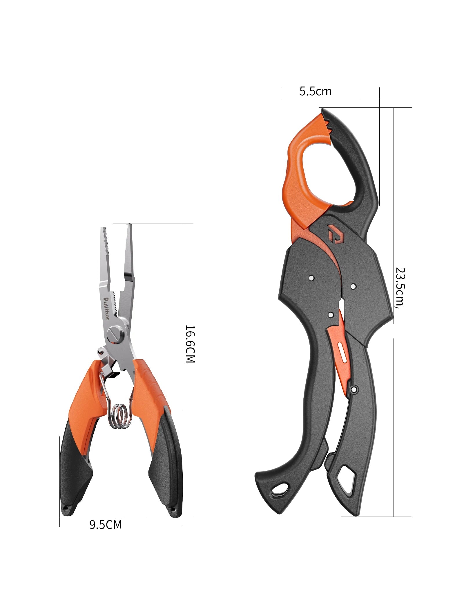Kit de Ferramentas de Pesca com Alicate Multifuncional e Pegador de Peixe em Aço Inoxidável