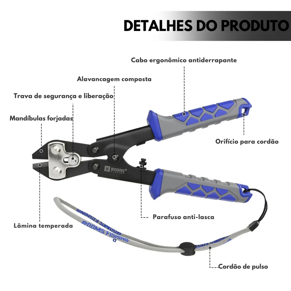 Alicate de Pesca Aço Carbono Corte de Arames e Remoção de Anzol