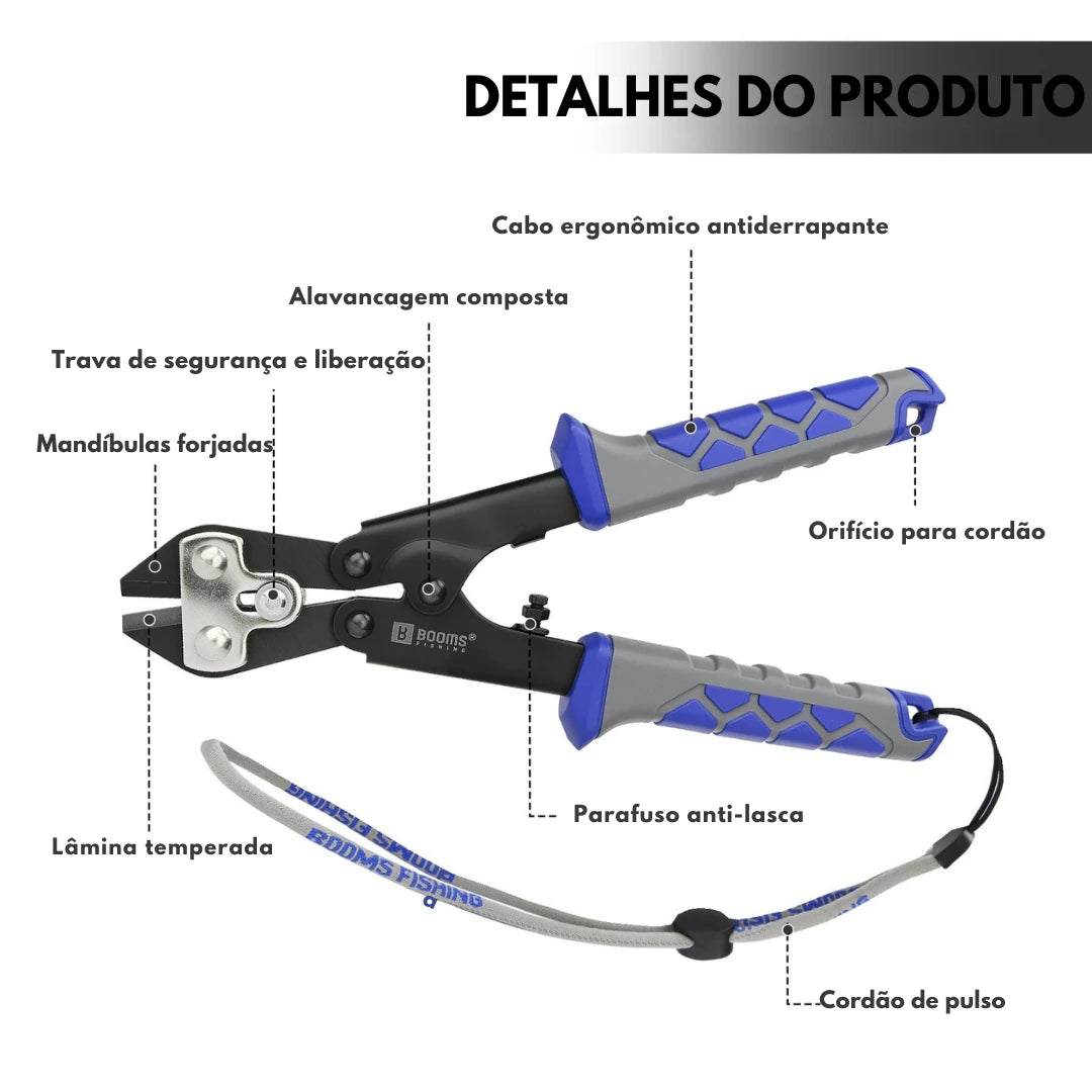 Alicate de Pesca Aço Carbono Corte de Arames e Remoção de Anzol