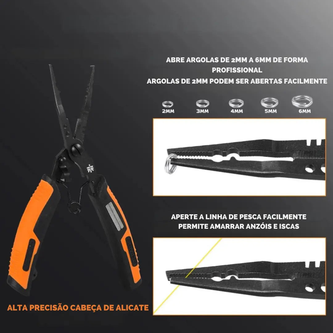 Alicate de Pesca em Aço Inoxidável com Revestimento PTFE