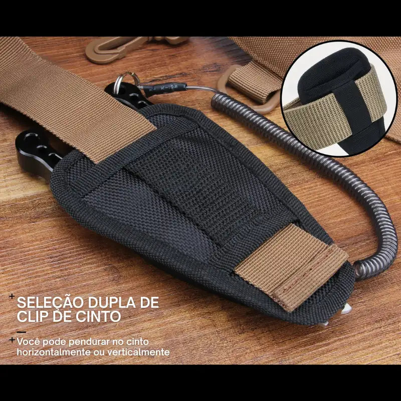 Bainha para Alicates de Pesca com Cordão Espiral e Mosquetão - Águas Nobres