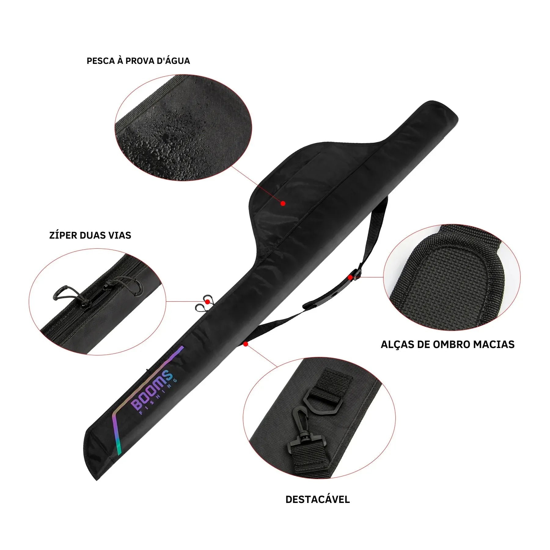 Bolsa de Armazenamento para Varas de Pesca Dobrável 130cm a 165cm - Águas Nobres