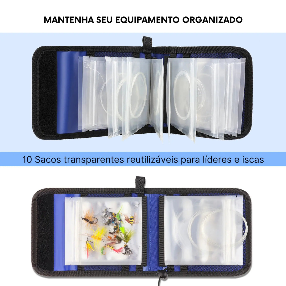 Bolsa para Pesca Fly Fishing com 10 Compartimentos - Águas Nobres