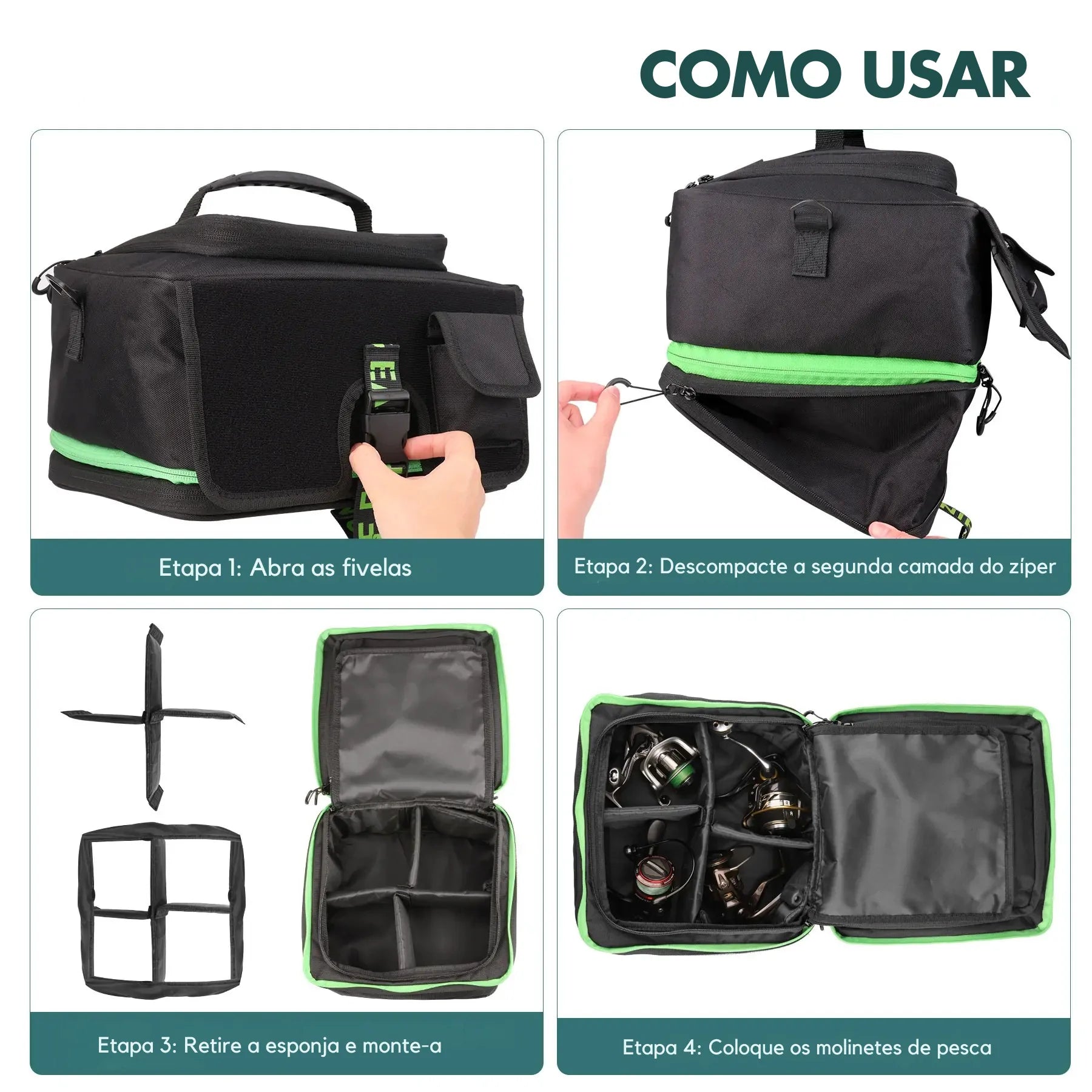 Bolsa de Pesca Multifunção para Carretéis Grande - Águas Nobres