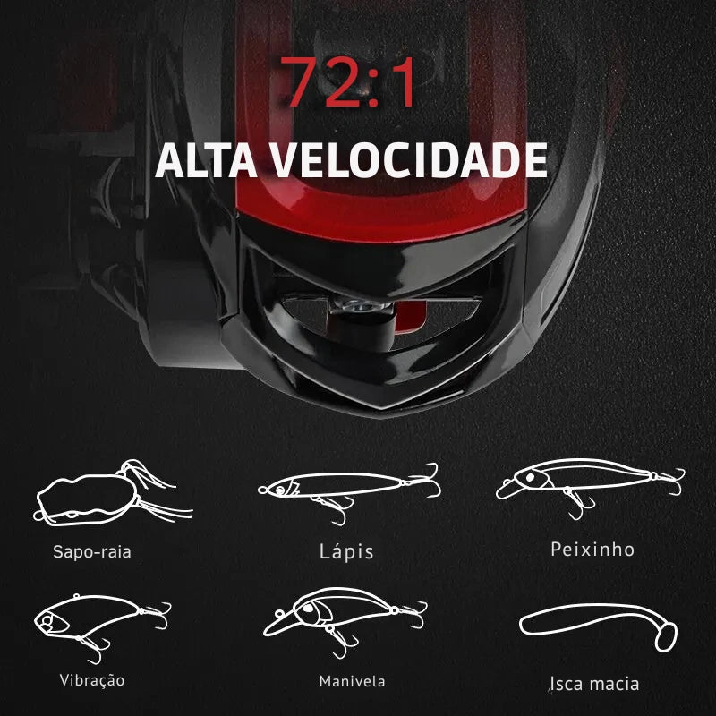 Carretilha Profissional CR Series Ultra Leve Alta Velocidade para Pesca de Carpa - Águas Nobres