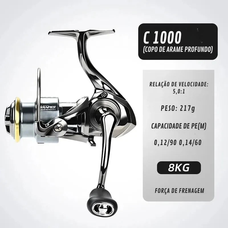 Molinete Spinning VANPES Antiferrugem com Drag System de 8Kg - Águas Nobres
