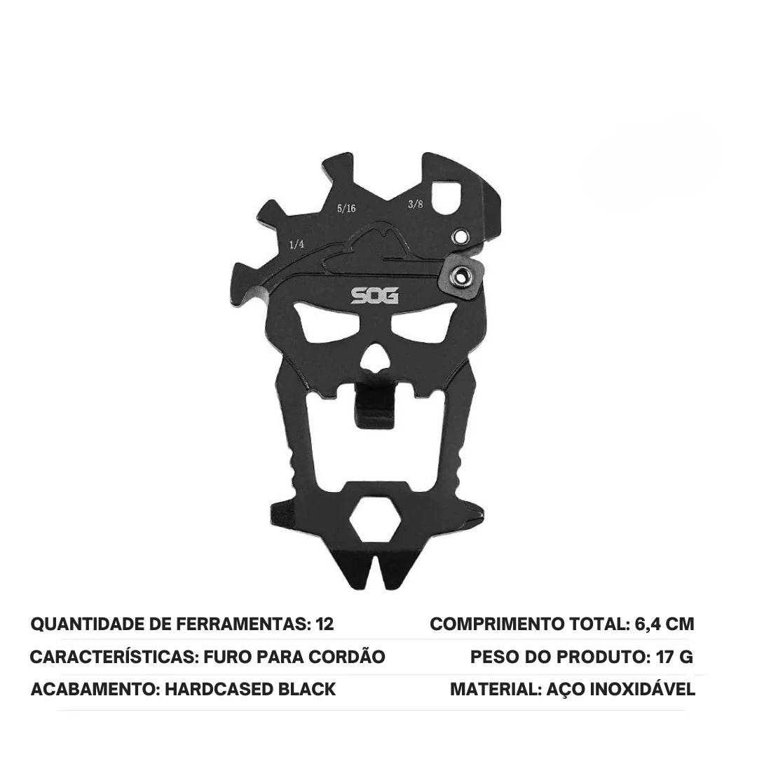 Chaveiro Multi-Ferramenta 12 em 1 Portátil