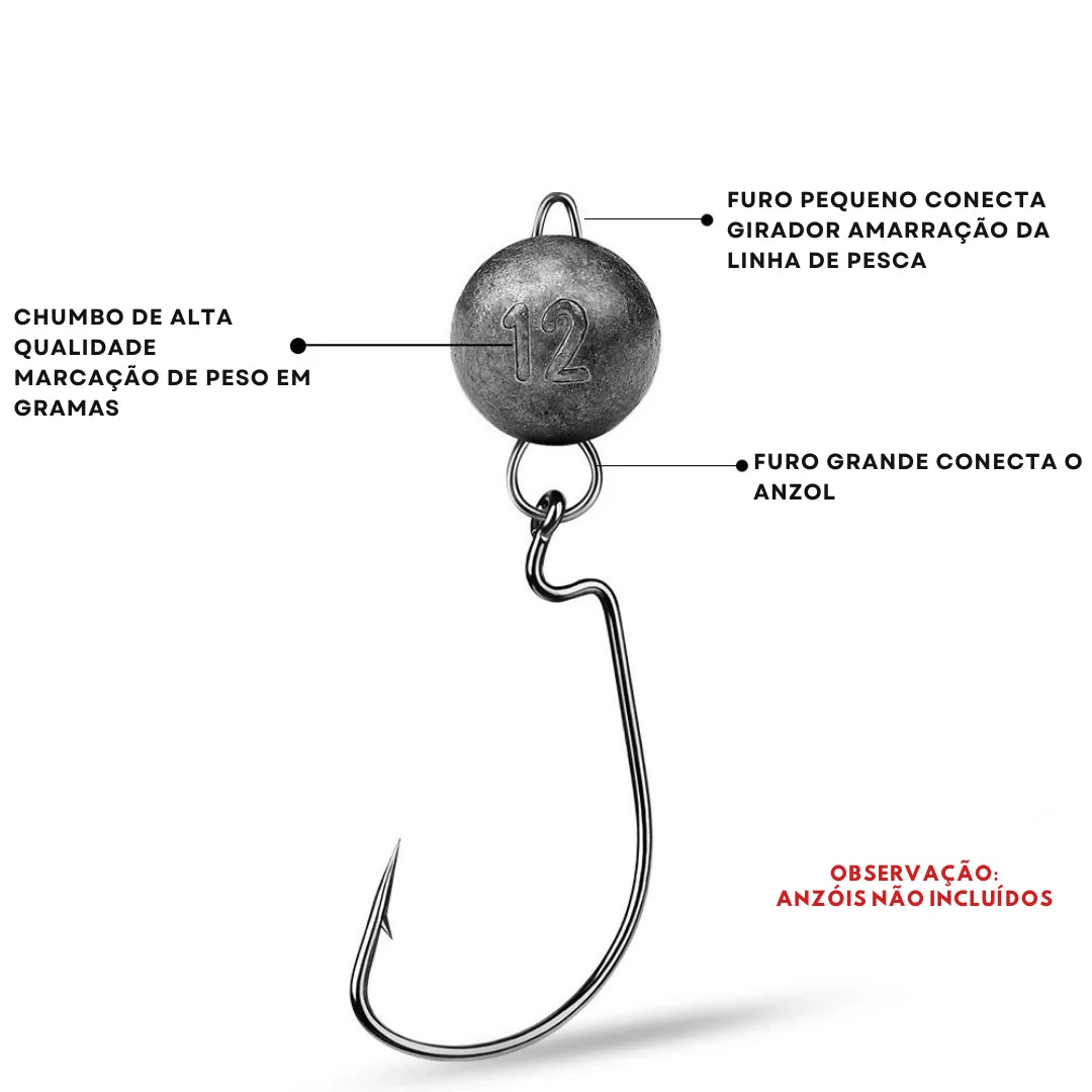 Chumbada de Pesca Oval de Carbono