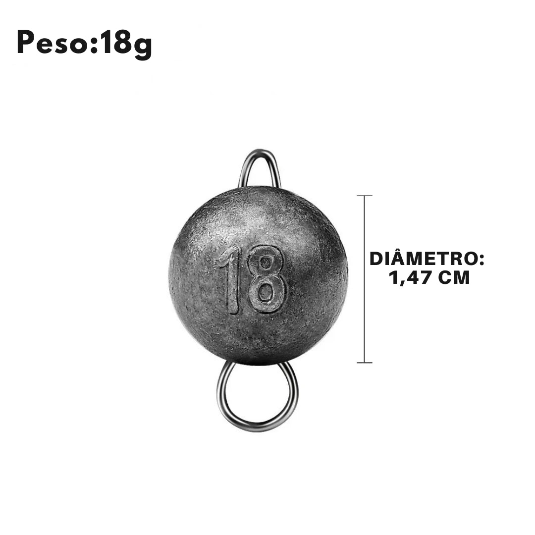 Chumbada de Pesca Oval de Carbono