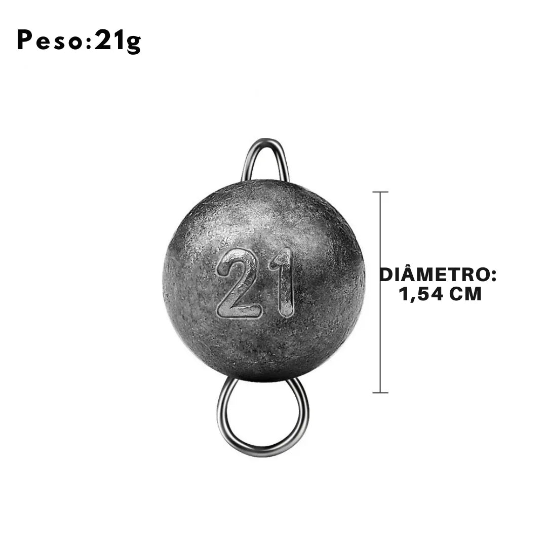 Chumbada de Pesca Oval de Carbono